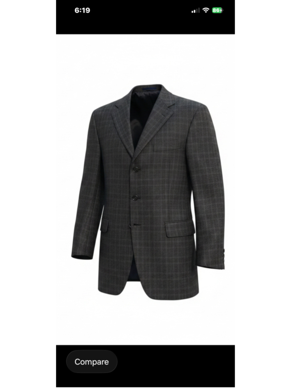 Men's Arnold Brant Plaid Sport Coat, Grey/Black, Size 42R